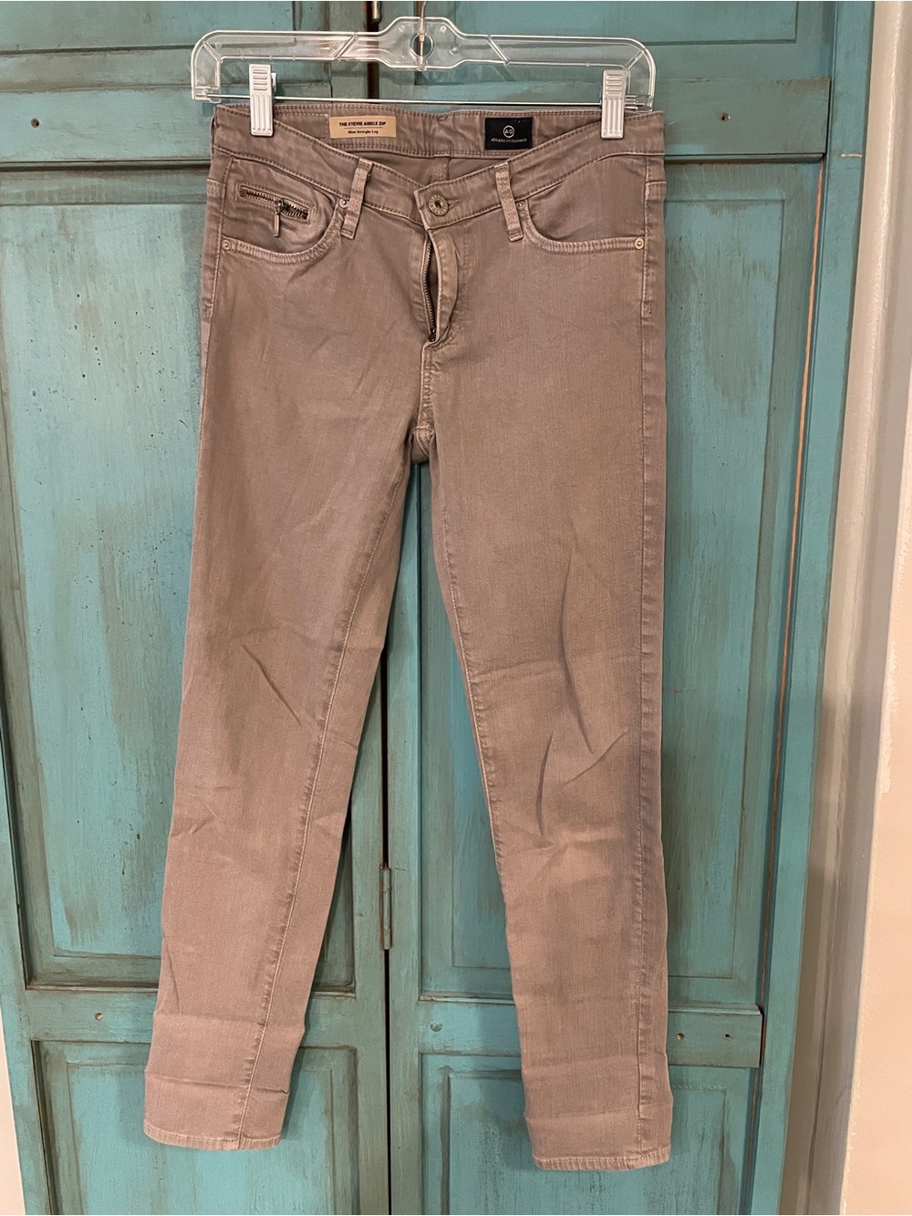 Ag Adriano Goldschmied “The Stevie Slim Straight Leg” in Taupe